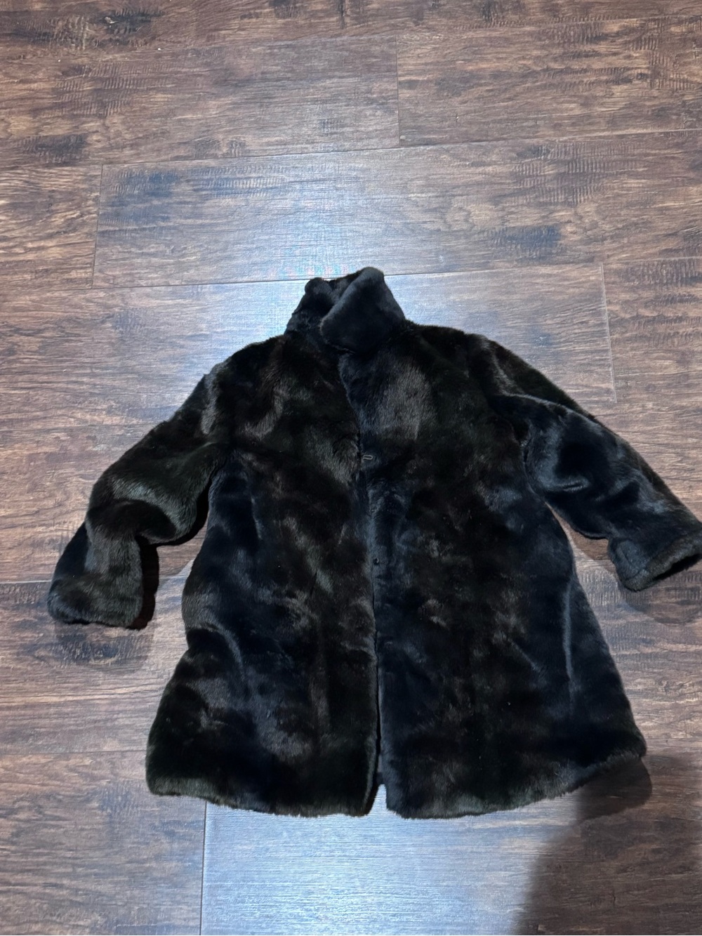 Vintage Kids dark brown Faux Fur Swing Coat Outerwear